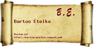 Bartos Etelka névjegykártya